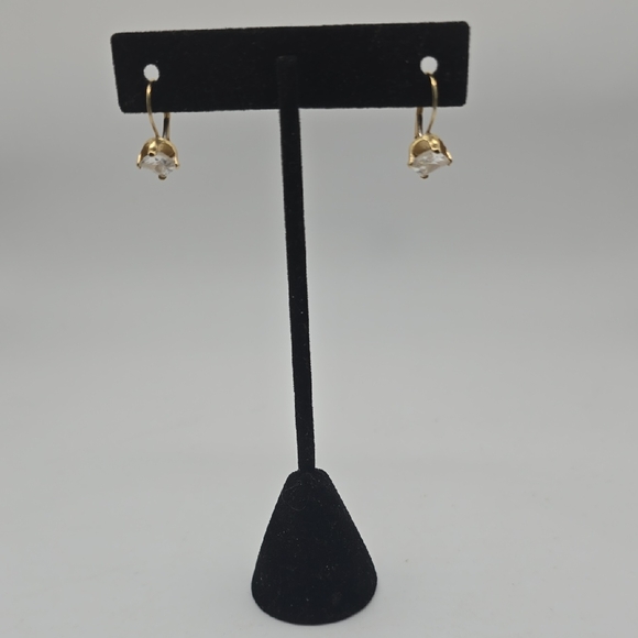 14k Gold Crystal Drop Earrings
